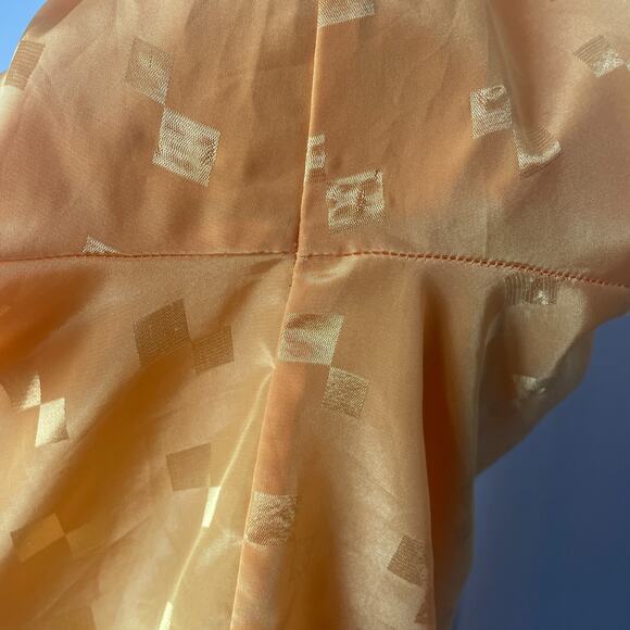 Vintage Blouse Size 8 Yellow Gold Jacquard Long Sleeve Button Office Secretary - Picture 11 of 15